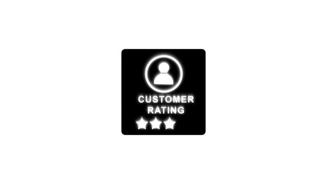 Showcasing a customer review with a profile icon, the score 3. three full white stars, and two empty stars, representing an average rating.4k vedio