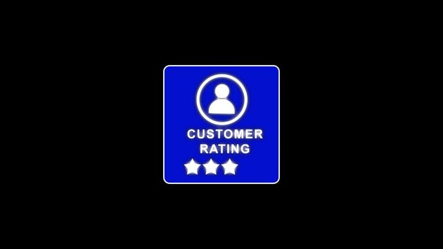 Showcasing a customer review with a profile icon, the score 3. three full white stars, and two empty stars, representing an average rating.4k vedio