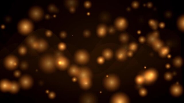 Warm Glowing Bokeh Particles with Subtle Abstract Waves on Dark Background