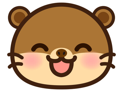 カワウソの顏アイコンベクターイラスト素材3