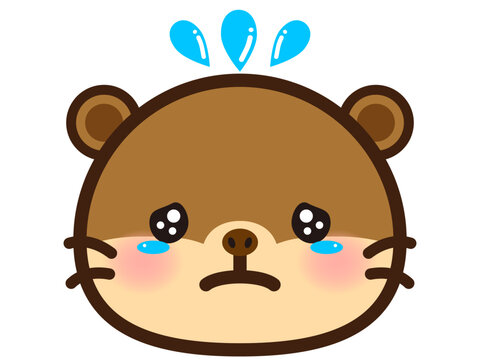 カワウソの顏アイコンベクターイラスト素材4