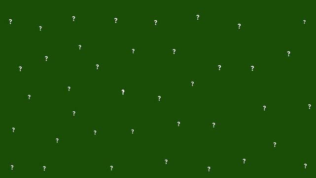 Floating question marks background, animation, abstract concept, of uncertainty and, faq, minimalist black, and chine motion, 4k motion graphic animation.