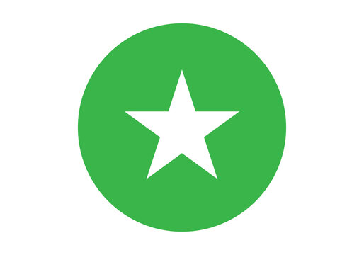 White star in green circle button icon transparent background png file type