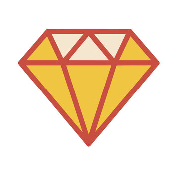 Yellow and Red Geometric Diamond Icon