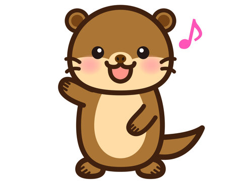 カワウソのべクターイラスト素材3