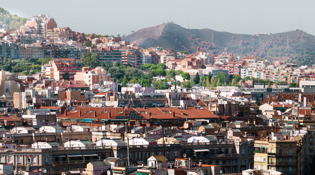 Hillside Mediterranean Village White Houses Mediterranean Landscape