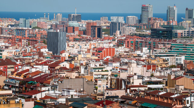 Cityscape Urban Buildings Mediterranean Sea Horizon Skyline