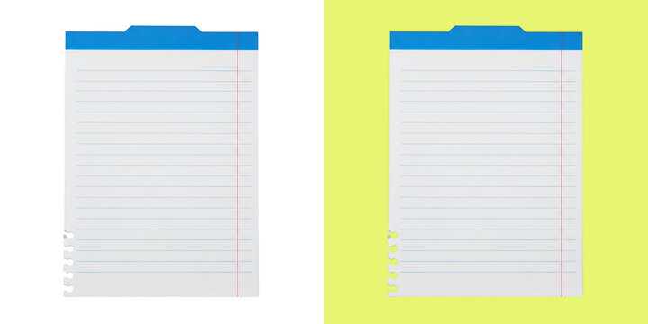 Blank lined paper sheet