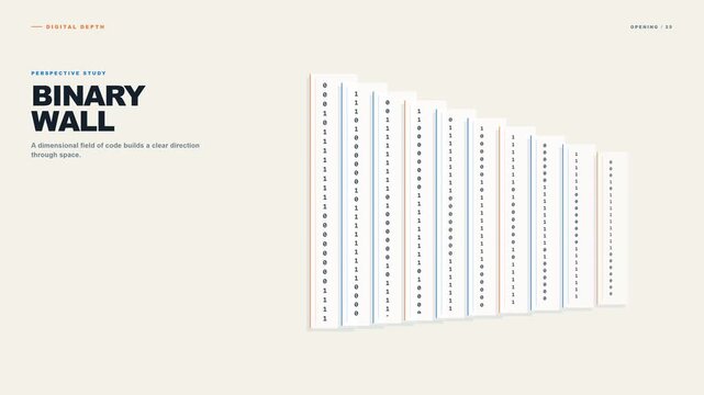 Perspective Binary Code Wall Digital Pattern Background Animation