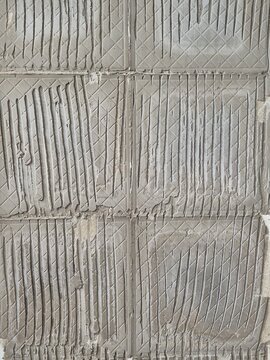 Textured Gray Concrete Block Wall Construction Background