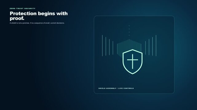Zero Trust Security Shield and Cyber Protection Animation