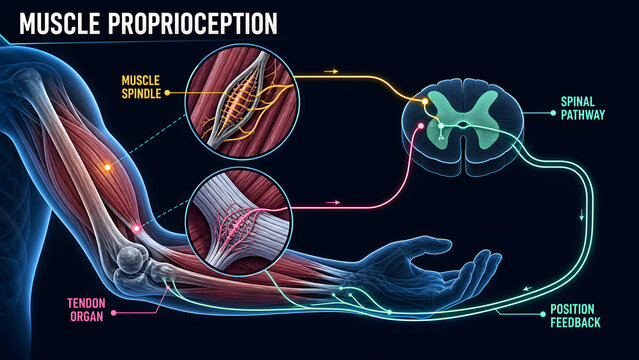 Muscle Proprioception and Body Position Feedback Infographic