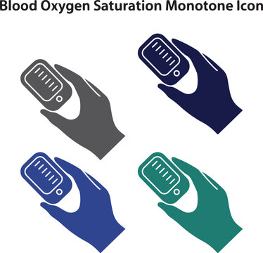 Blood oxygen saturation pulse oximeter icon set