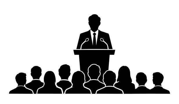 Business Speaker Presenting to Large Audience &ndash; Public Speaking, Leadership and Corporate Presentation