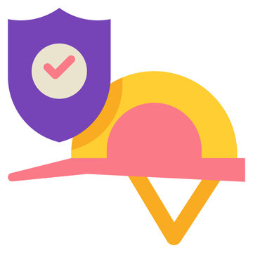 safety helmet working protect prevent flat icon