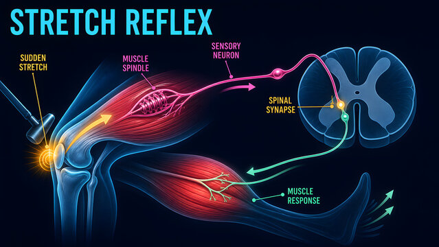 Stretch Reflex Links Muscle Spindle Spinal Synapse and Response
