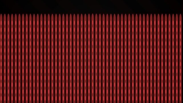 Red vertical bars form a repeating pattern on a dark field
