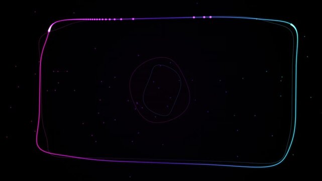 Abstract Neon Rectangles Pulsating With Subtle Color Shifts Against Dark Background