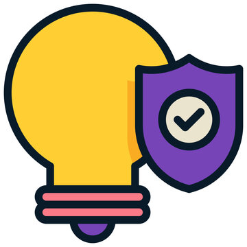 light bulb idea thinking creative prevent protect filled outline icon