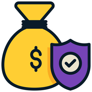money bag saving prevent protect filled outline icon