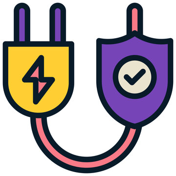 plug electronic electriccity charge prevent protect filled outline icon