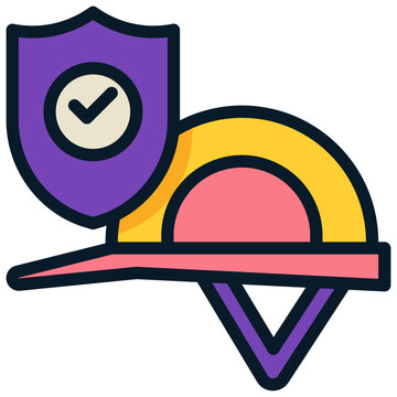safety helmet working protect prevent filled outline icon