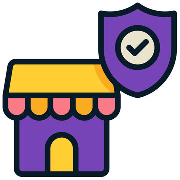 store shop prevent protect filled outline icon