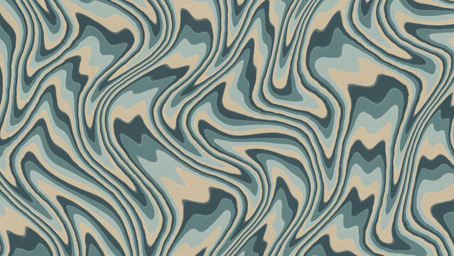 Abstract wavy lines pattern in blue, teal, and beige