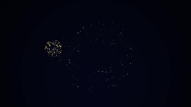 Abstract Particles Blooming in Dark Space During Celebration