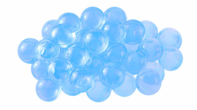 Cluster Of Translucent Glossy Blue Spheres