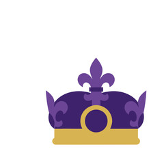 Purple and gold crown with fleur de lis © endrue