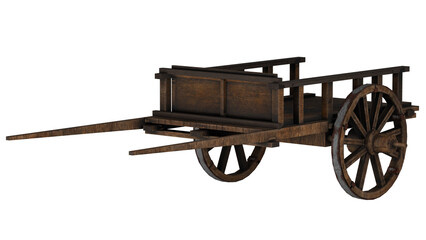 Medieval wooden wagon with wheels © G Graphic & Motion