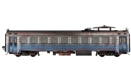 Old broken electric passenger train © G Graphic & Motion