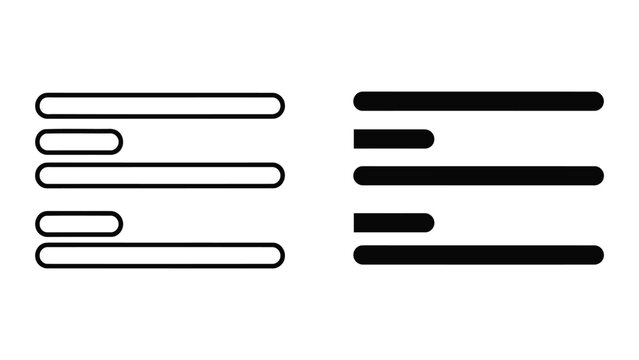 Text alignment justify icon set as a clean vector graphic isolated on white