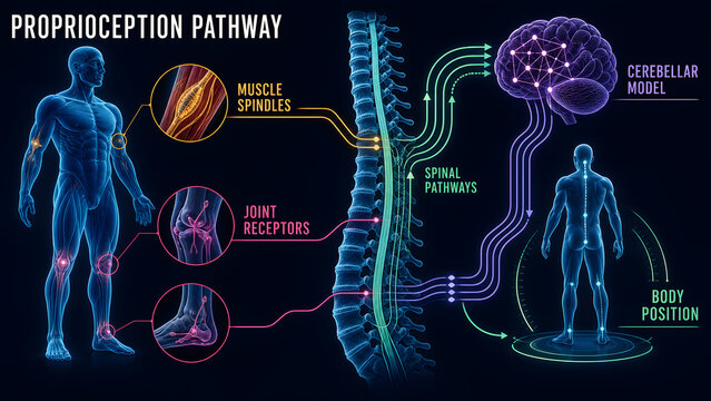 Proprioception Pathway Sends Body Position Signals to Cerebellum