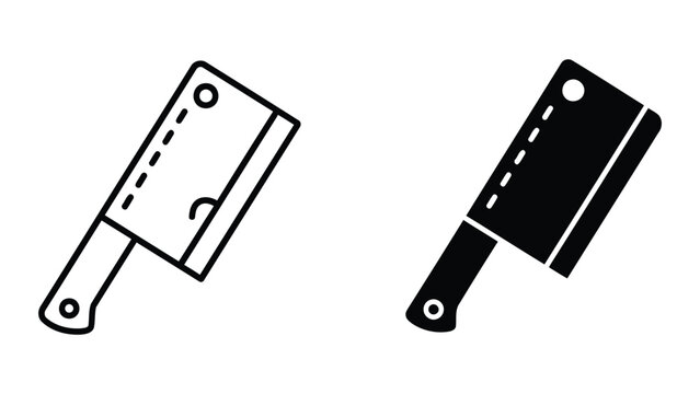 Professional butcher meat cleaver vector icon for culinary and restaurant branding