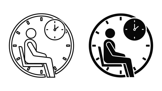 Person waiting icon vector illustration symbolizing patience and time management concept