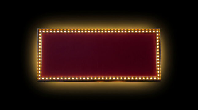 Modern illuminated rectangular panel with warm edge lighting and transparent background