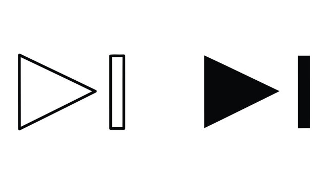 Fast forward and skip to end vector icon set for media player control interface