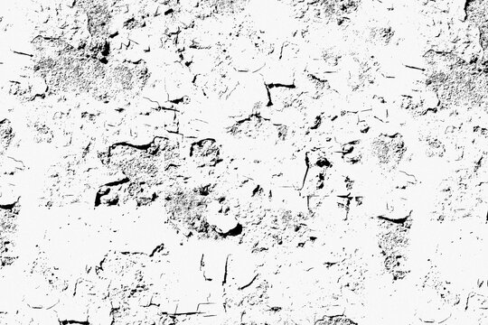 Black and White Cracked Wall Texture Overlay with Distressed Concrete Details