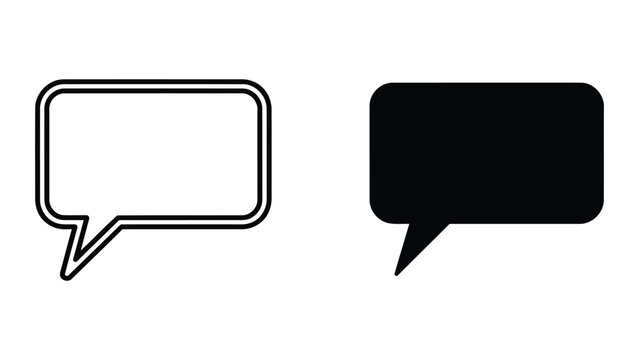 Speech bubble message chat icon set isolated on transparent background