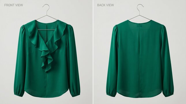 Emerald Green Ruffled Blouse Pho 2k 20260921034104 captured with authentic detail and natural daylight composition