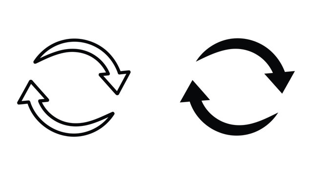 Circular arrows refresh icon vector graphic