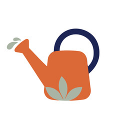Orange watering can with blue handle and water droplets © lindda