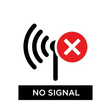 No signal wireless connection icon with x mark