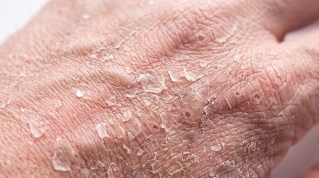 Macro of Severe Ichthyotic Scaling and Flaking Xerosis Cutis