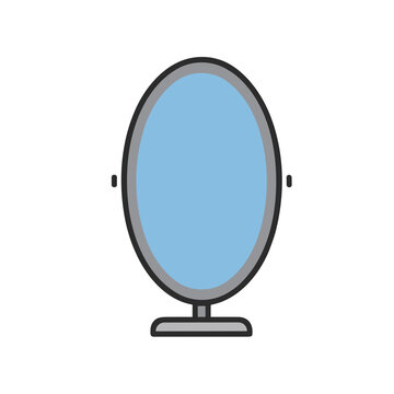 Oval mirror on a st