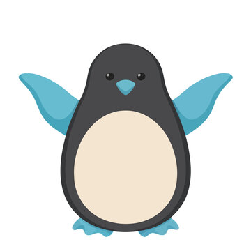 Cartoon penguin illustration isolated on transparent background
