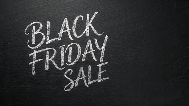 black friday sale promotion chalk script on matte slate for e commerce advertising marketing banner