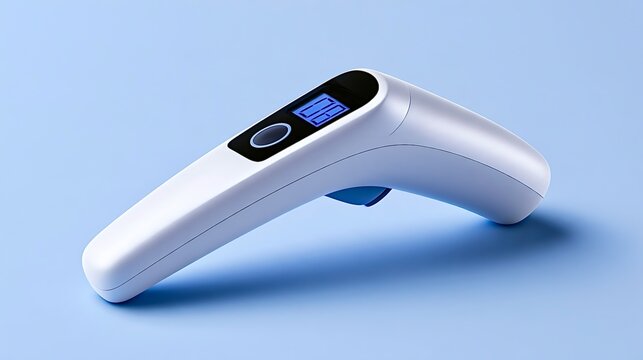Non contact infrared thermometer measuring body temperature for health screening